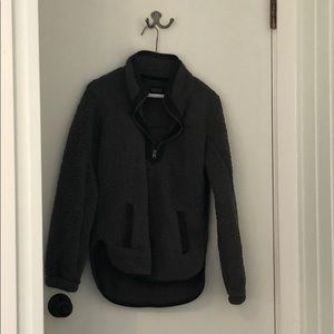 Abercrombie high low Sherpa half zip